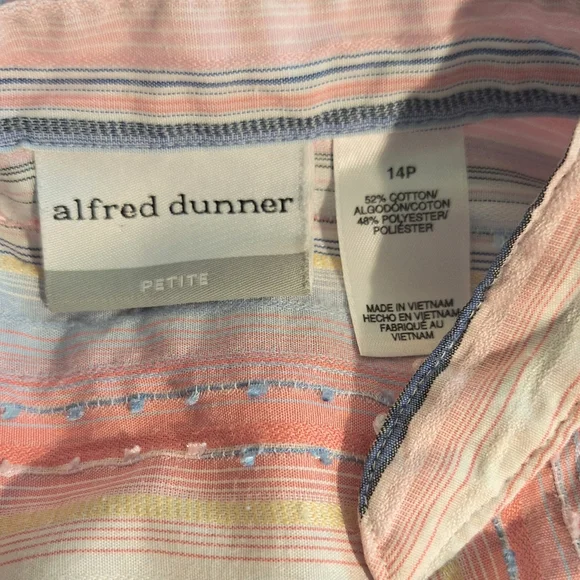 Alfred Dunner Striped Short Sleeve Top Blouse 14P *D4 - Picture 6 of 7